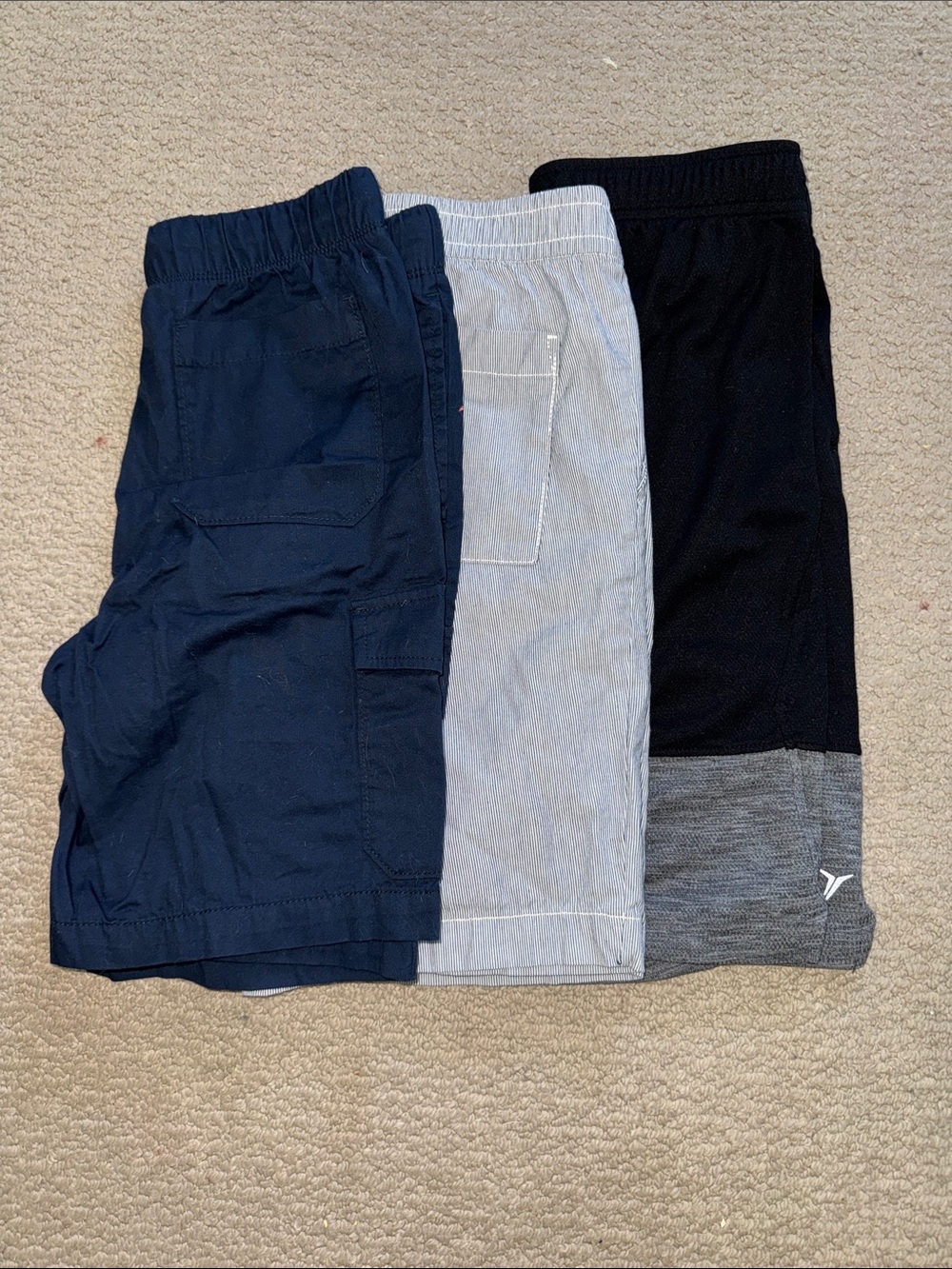 Kids 3-Pack Shorts Set - Navy, Light Gray, Black Old Navy and GAP HUSKY 10-12
